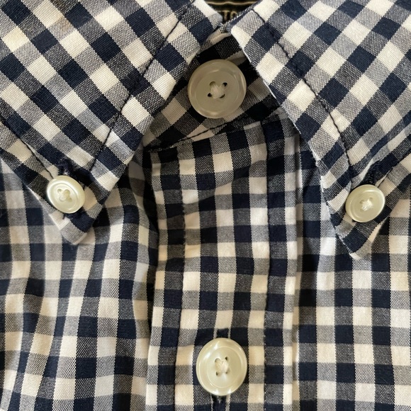 Abercrombie & Fitch Gingham Check Print Button Down Shirt in Navy Size XS NWT - Picture 5 of 6